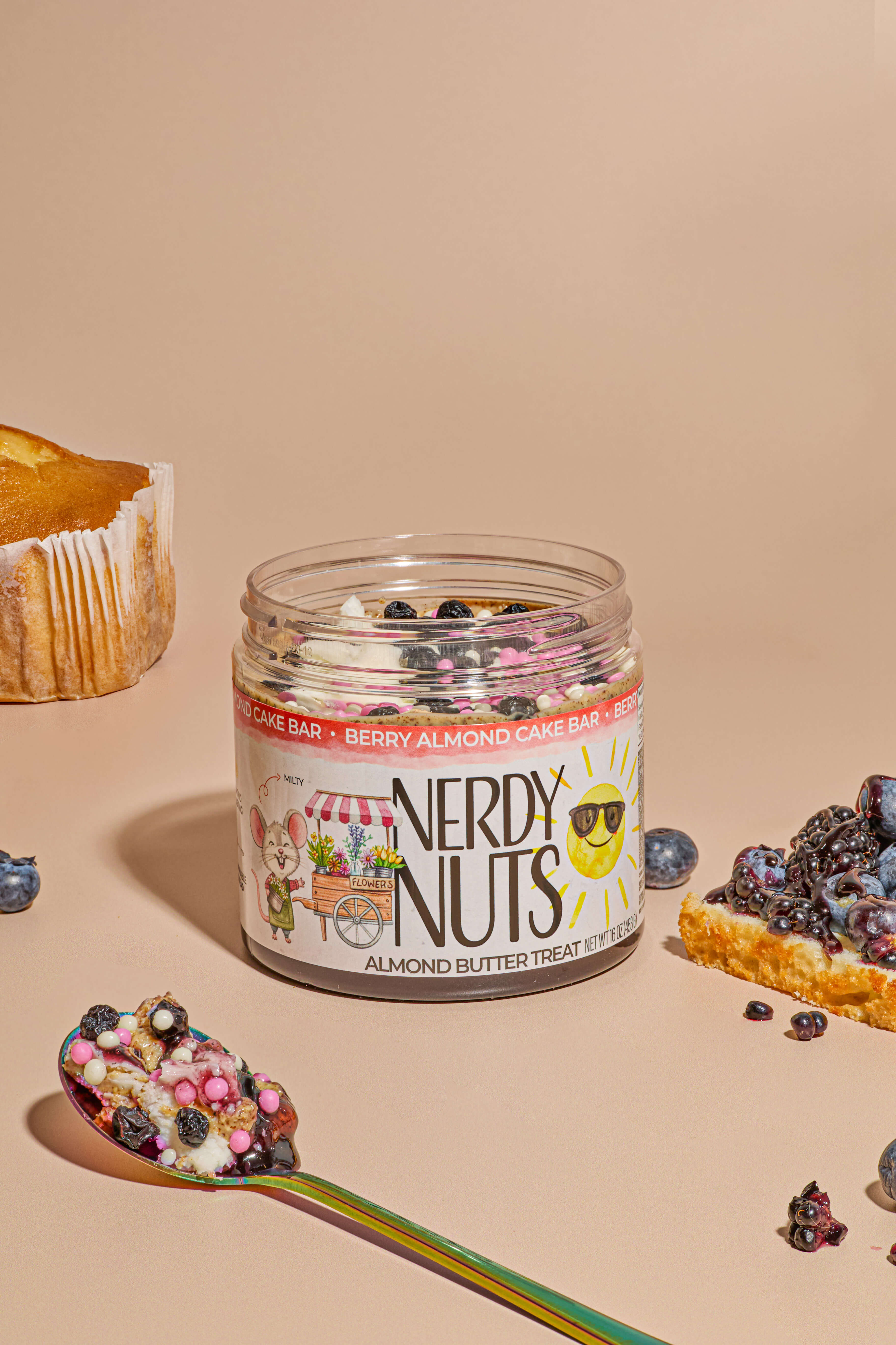 Berry Almond Cake Bar Almond Butter Treat - Image 3