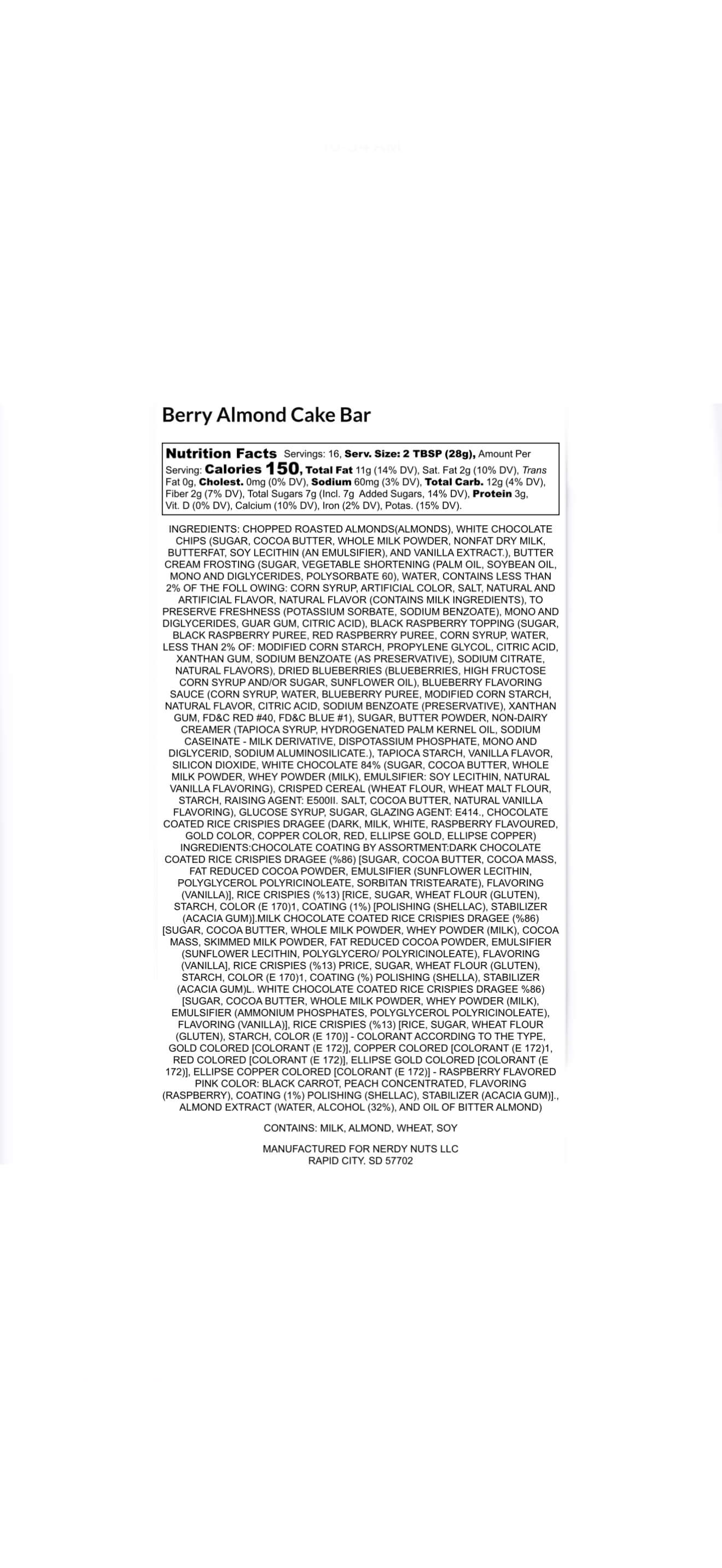 Berry Almond Cake Bar Almond Butter Treat - Image 4